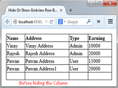 column gridview, column index, hide show column